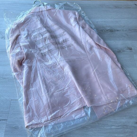 Anne Klein Faux Double-Breasted Jacket With Patch Pockets pink size XS NWT - Picture 6 of 6